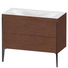 Duravit XV4711NB213C - XViu Two Drawer C-Bonded Floorstanding Vanity Kit American Walnut