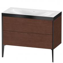 Duravit XV4711NB213P - XViu Two Drawer C-Bonded Floorstanding Vanity Kit American Walnut