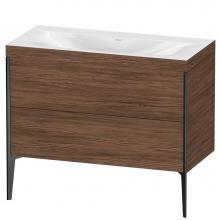 Duravit XV4711NB221C - XViu Two Drawer C-Bonded Floorstanding Vanity Kit Walnut Dark