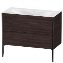 Duravit XV4711NB253C - Duravit XViu Two Drawer C-Bonded Floorstanding Vanity Kit Chestnut Dark