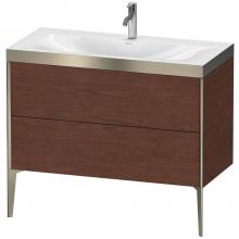 Duravit XV4711OB113P - Duravit XViu Two Drawer C-Bonded Floorstanding Vanity Kit American Walnut