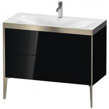 Duravit XV4711OB140P - Duravit XViu Two Drawer C-Bonded Floorstanding Vanity Kit Black