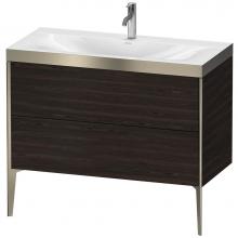 Duravit XV4711OB169P - Duravit XViu Two Drawer C-Bonded Floorstanding Vanity Kit Walnut Brushed