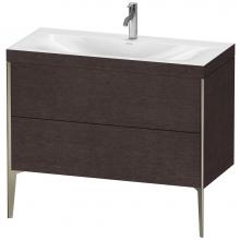 Duravit XV4711OB172C - Duravit XViu Two Drawer C-Bonded Floorstanding Vanity Kit Dark Brushed Oak