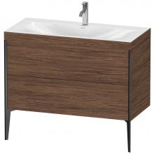 Duravit XV4711OB221C - XViu Two Drawer C-Bonded Floorstanding Vanity Kit Walnut Dark