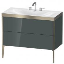 Duravit XV4711TB138P - Duravit XViu C-Bonded Floorstanding Vanity  Dolomiti Gray High Gloss