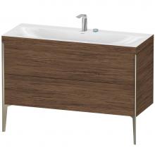 Duravit XV4712EB121C - Duravit XViu Two Drawer C-Bonded Floorstanding Vanity Kit Walnut Dark