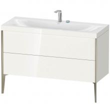 Duravit XV4712EB122C - Duravit XViu Two Drawer C-Bonded Floorstanding Vanity Kit White