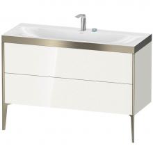 Duravit XV4712EB122P - Duravit XViu Two Drawer C-Bonded Floorstanding Vanity Kit White