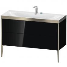 Duravit XV4712EB140P - Duravit XViu Two Drawer C-Bonded Floorstanding Vanity Kit Black