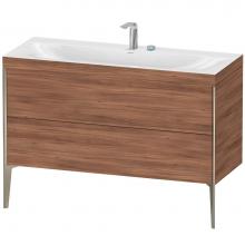 Duravit XV4712EB179C - Duravit XViu Two Drawer C-Bonded Floorstanding Vanity Kit Walnut