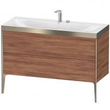 Duravit XV4712EB179P - Duravit XViu Two Drawer C-Bonded Floorstanding Vanity Kit Walnut