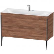 Duravit XV4712EB279C - XViu Two Drawer C-Bonded Floorstanding Vanity Kit Walnut