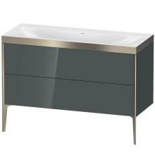 Duravit XV4712NB138P - Duravit XViu Two Drawer C-Bonded Floorstanding Vanity Kit Dolomite Gray