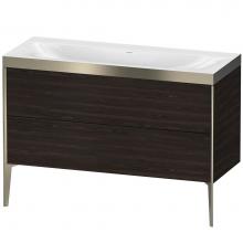 Duravit XV4712NB169P - Duravit XViu Two Drawer C-Bonded Floorstanding Vanity Kit Walnut Brushed