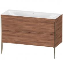 Duravit XV4712NB179C - Duravit XViu Two Drawer C-Bonded Floorstanding Vanity Kit Walnut