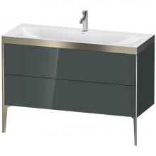 Duravit XV4712OB138P - Duravit XViu Two Drawer C-Bonded Floorstanding Vanity Kit Dolomite Gray