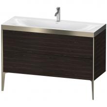 Duravit XV4712OB169P - Duravit XViu Two Drawer C-Bonded Floorstanding Vanity Kit Walnut Brushed