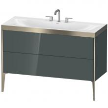 Duravit XV4712TB138P - Duravit XViu C-Bonded Floorstanding Vanity  Dolomiti Gray High Gloss