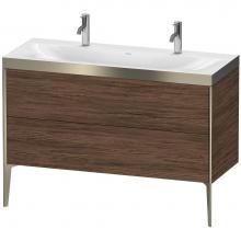 Duravit XV4713OB121P - Duravit XViu Two Drawer C-Bonded Floorstanding Vanity Kit Walnut Dark