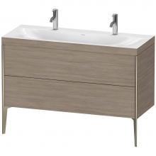 Duravit XV4713OB131C - Duravit XViu Two Drawer C-Bonded Floorstanding Vanity Kit Silver Pine