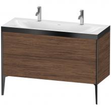 Duravit XV4713OB221P - XViu Two Drawer C-Bonded Floorstanding Vanity Kit Walnut Dark