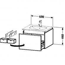 Duravit DN646005114 - DN Vanity unit 520x600 Pine Terra &