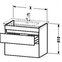 Duravit DS648001843 - Duravit DuraStyle Two Drawer Wall-Mount Vanity Unit White|Basalt