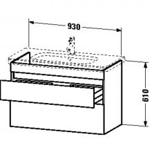 Duravit DS648205218 - Duravit DuraStyle Two Drawer Wall-Mount Vanity Unit European Oak|White