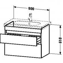 Duravit DS648404343 - Duravit DuraStyle Two Drawer Wall-Mount Vanity Unit Basalt