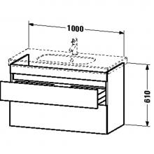 Duravit DS648504343 - Duravit DuraStyle Two Drawer Wall-Mount Vanity Unit Basalt