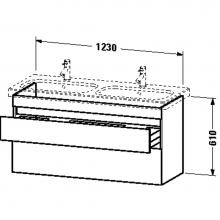 Duravit DS649801843 - Duravit DuraStyle Two Drawer Wall-Mount Vanity Unit White|Basalt