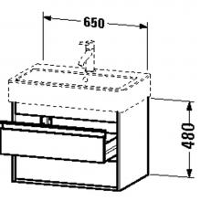 Duravit KT662401818 - Duravit Ketho Two Drawer Wall-Mount Vanity Unit White