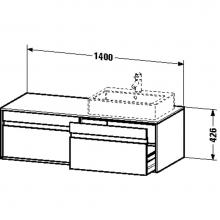 Duravit KT6697L4949 - Duravit Ketho Vanity Unit Wall-Mounted  Graphite Matte