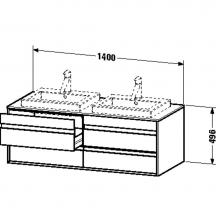 Duravit KT6757B1818 - Duravit Ketho Vanity Unit Wall-Mounted  White Matte