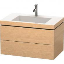 Duravit LC6927O1212 - Duravit L-Cube Two Drawer C-Bonded Wall-Mount Vanity Kit Brushed Oak