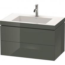 Duravit LC6927O3838 - Duravit L-Cube Two Drawer C-Bonded Wall-Mount Vanity Kit Dolomite Gray