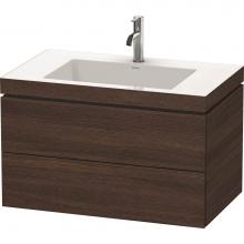 Duravit LC6927O5353 - Duravit L-Cube Two Drawer C-Bonded Wall-Mount Vanity Kit Chestnut Dark