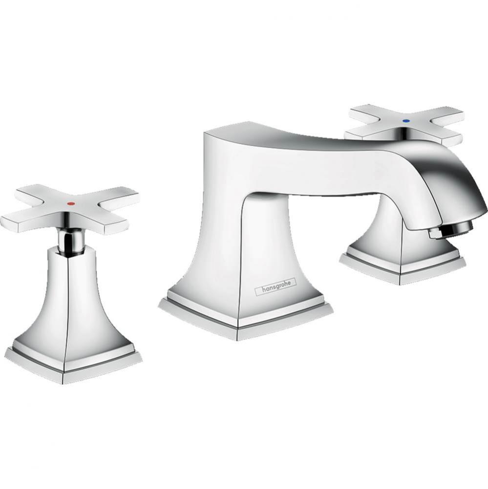 Metropol Classic 3-Hole Roman Tub Set Trim with Cross Handles in Chrome