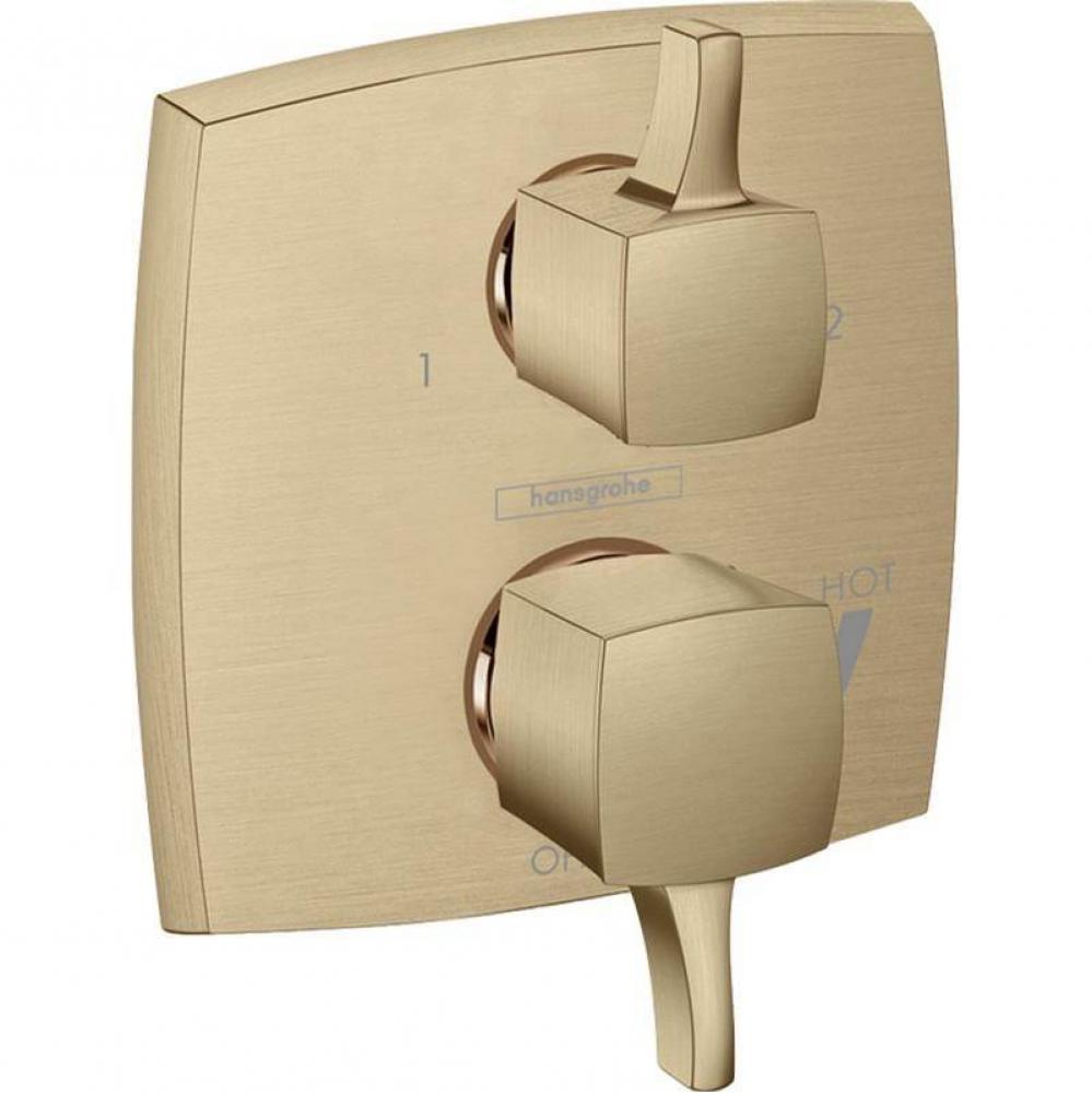 Ecostat Classic Pressure Balance Trim Classic Square with Diverter in Brushed Bronze