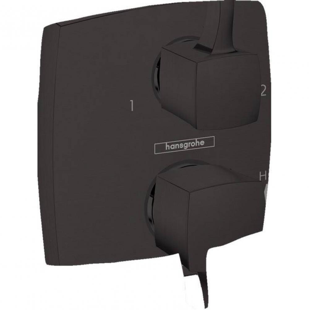 Ecostat Classic Pressure Balance Trim Classic Square with Diverter in Matte Black