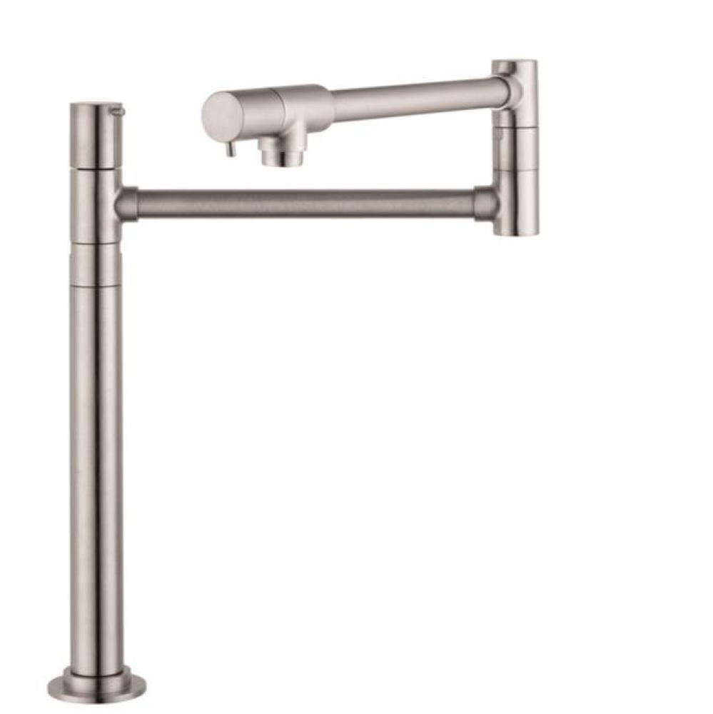 Talis S Pot Filler, Deck-Mounted in Steel Optic