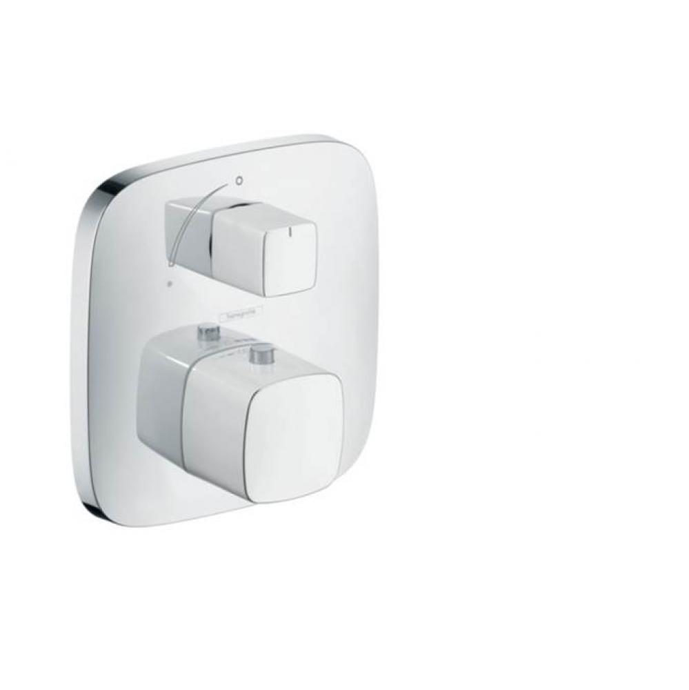 Puravida Thermostatic Trim With Volume Control In White/Chrome