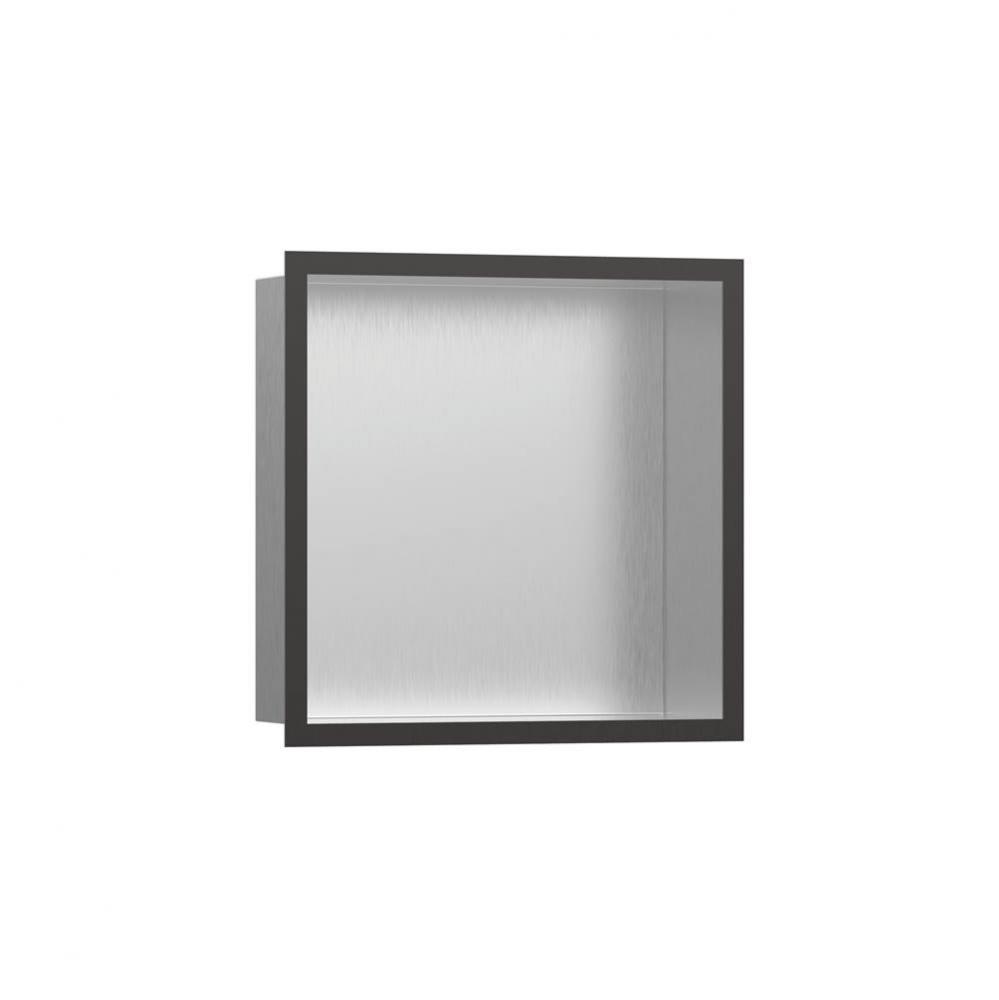 XtraStoris Individual Wall Niche Brushed Stainless Steel with Design Frame 12''x 12&apos