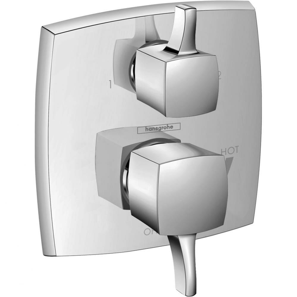 Ecostat Classic Pressure Balance Trim Classic Square with Diverter in Chrome