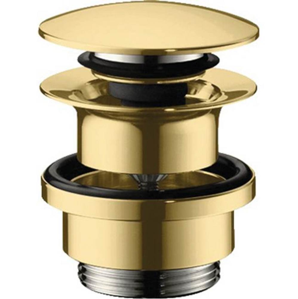 Push-Open Sink Drain in Polished Gold Optic