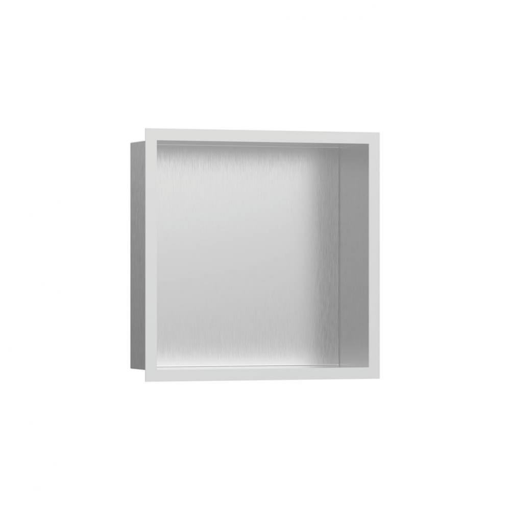 XtraStoris Individual Wall Niche Brushed Stainless Steel with Design Frame 12''x 12&apos