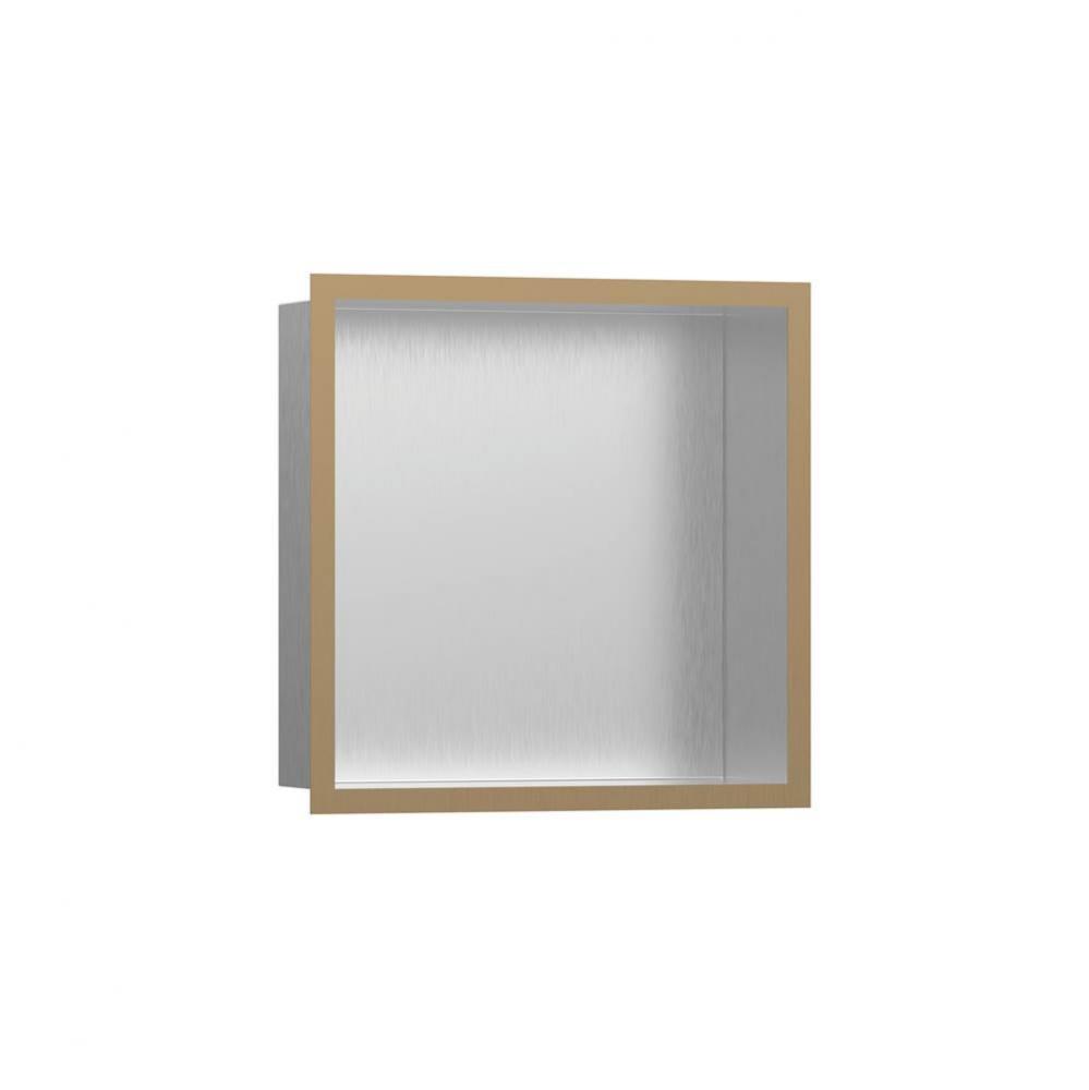 XtraStoris Individual Wall Niche Brushed Stainless Steel with Design Frame 12''x 12&apos