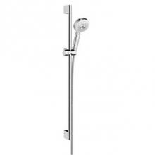 Hansgrohe 26650401 - Crometta 100 Wallbar Set 3-Jet 24'' , 2.0 Gpm In White/Chrome