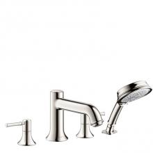 Hansgrohe 14315831 - Talis C 4-Hole Roman Tub Set Trim with 1.8 GPM Handshower in Polished Nickel